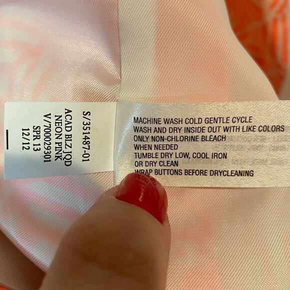 GAP Jacquard Academy Blazer Tailored Fit Neon Pink - Women's 0 - Picture 6 of 8